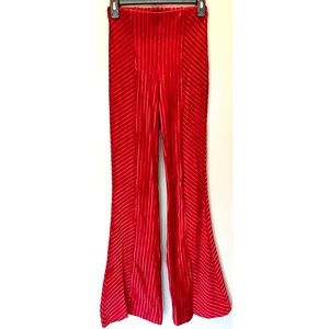 Free People Red Velvet Flare Pant